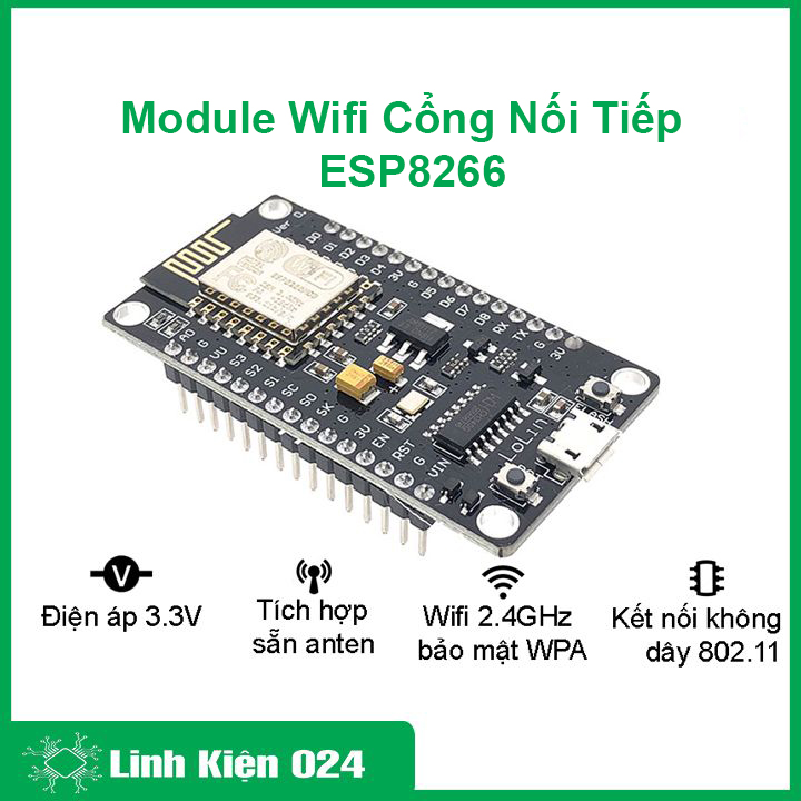 Module iot esp8266 esp-12e ch340 v3 cổng nối tiếp