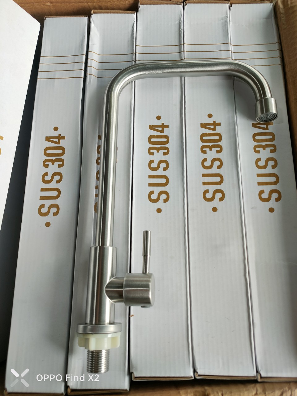 Vòi rửa chén bát Lạnh inox 304 phi 18 dạng cong số 7
