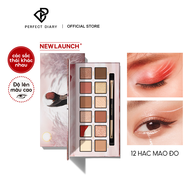 Perfect Diary Highly Sắc Tố Explorer Eyeshadow Palette Với Cọ Trang Điểm Shimmer Matte Eye Trang Điểm Không Thấm Nước Mỹ Phẩm 12 Màu