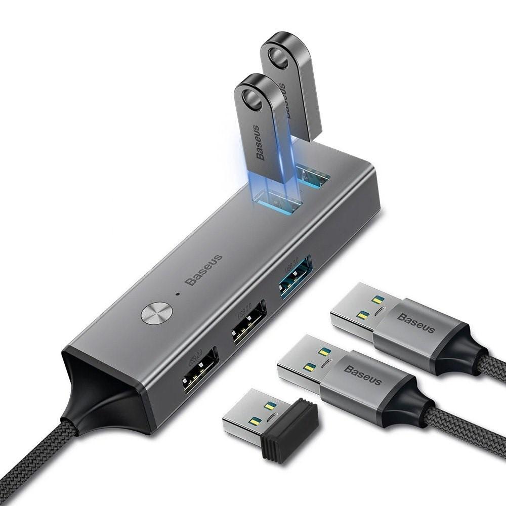 HUB chuyển đổi Type A sang USB 3.0 Baseus Cube HUB (Type A 3.0 to 3USB 3.0 + 2USB 2.0 OTG HUB) (CAHUB-C0G)