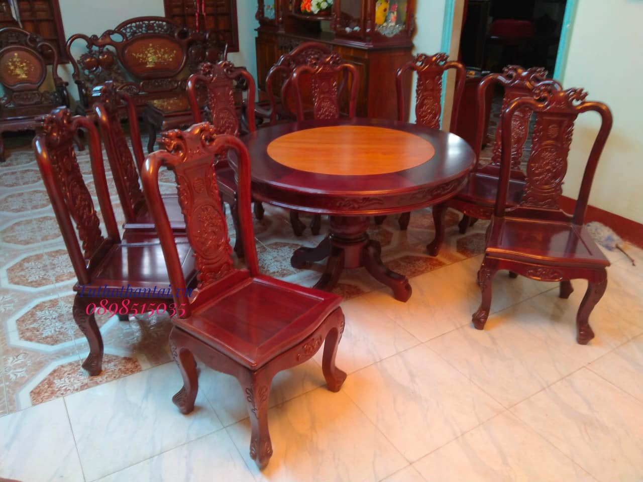 Bàn ăn Tròn 8 ghế mẫu cao cấp ( Hàng đặt VIP )