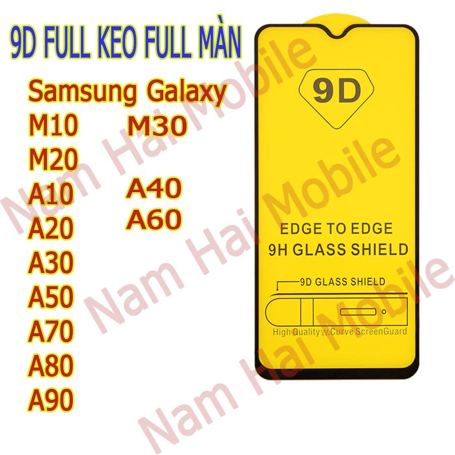 Kính cường lực 9D samsung Galaxy M10, M20, M30, A10, A20, A30, A40, A50, A60, A70, A80, A90 Màu đen siêu cứng