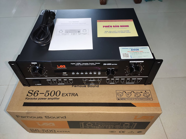[Trả góp 0%]Âm ly Amply đẩy liền vang JA S6 500 Extra 22 sò có  bluetoothUSB Line optical ....chống hú mic hàng chất luợng cao.