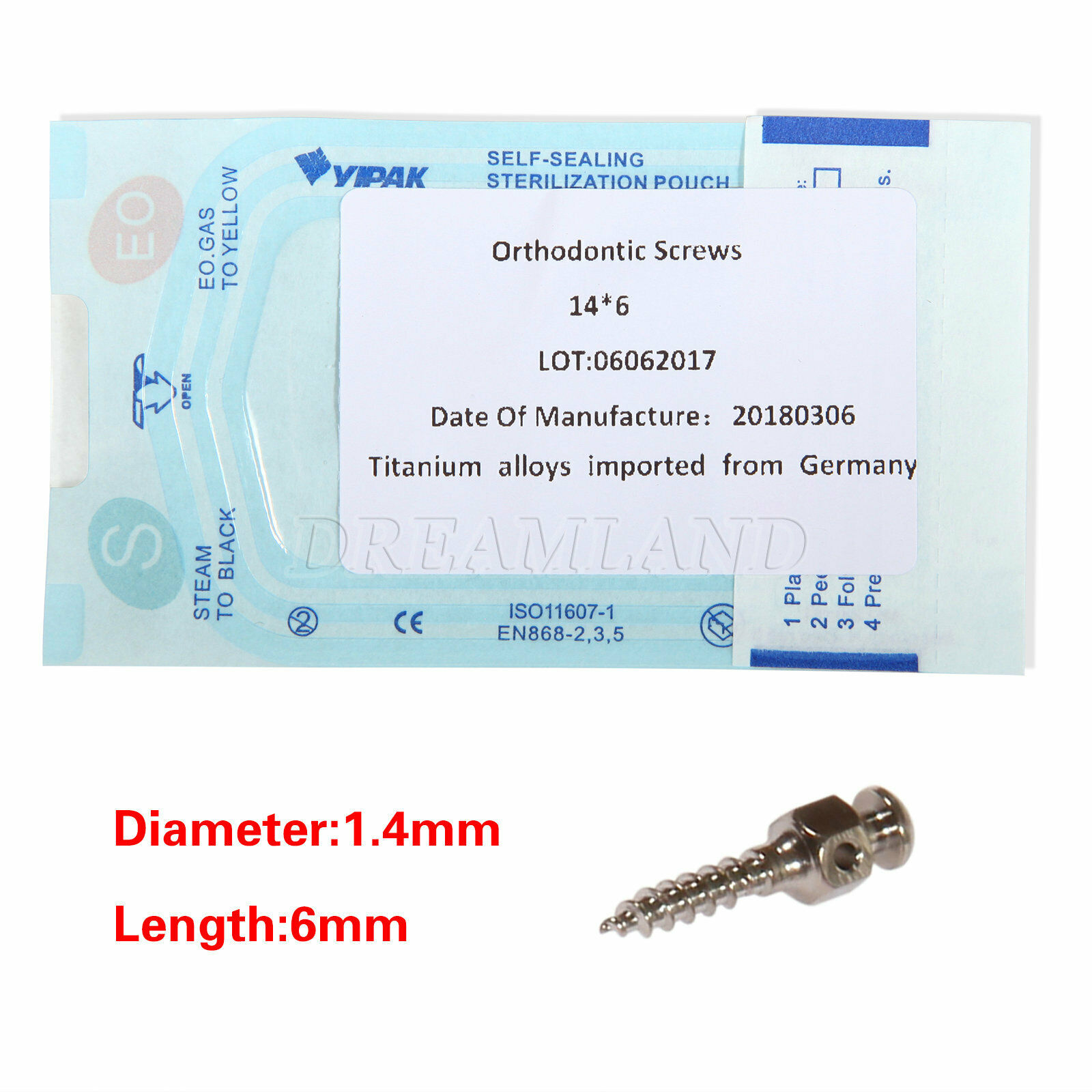 Nha khoa chỉnh nha hợp kim titan micro ghép răng vít mini tự khoan 10 kích cỡ