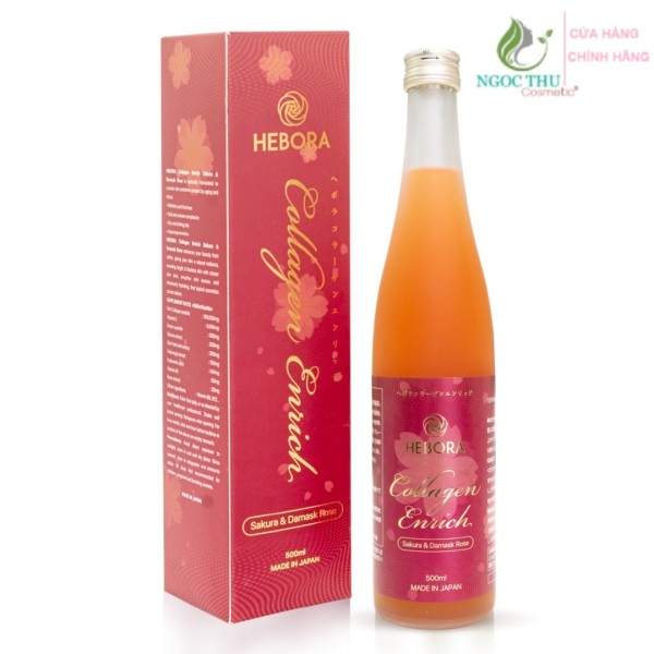 Hebora Collagen Enrich Damask Rose Water (Chai) - Dưỡng da trắng Mịn Tái Tạo Phục Hồi Làn Da Hư Tổn