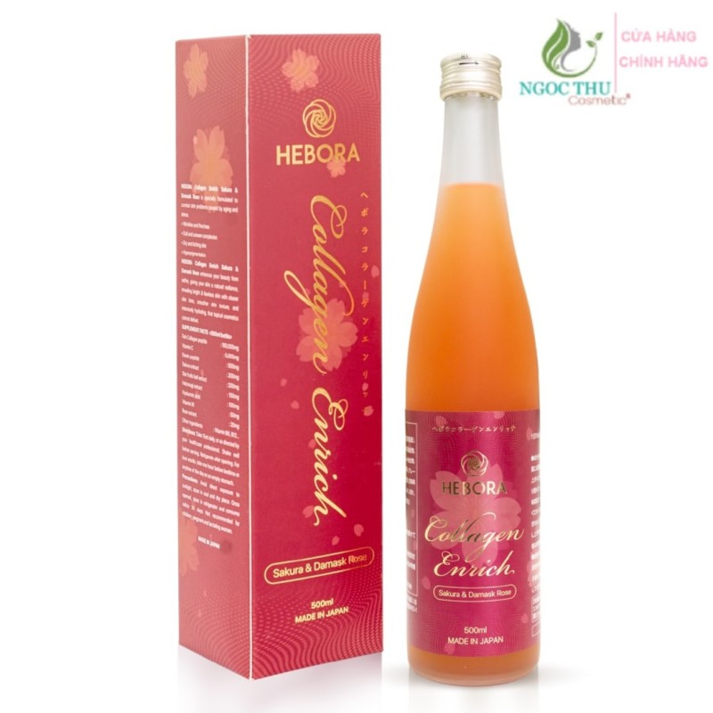 Hebora Collagen Enrich Damask Rose Water (Chai) - Dưỡng da trắng Mịn Tái Tạo Phục Hồi Làn Da Hư Tổn