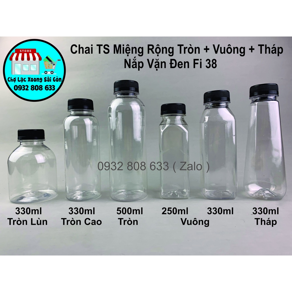 COMBO 100 Chai Tháp 330ml Nắp Vặn Fi 38 Miệng Rộng