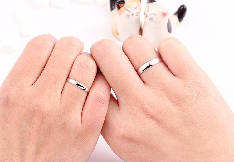 Nhẫn đôi Bạc Hiểu Minh nc401s nhẫn trơn