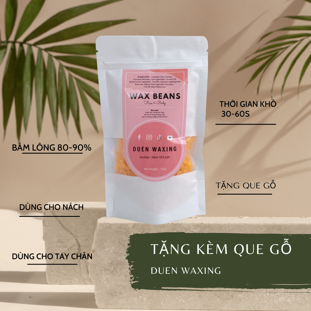 SÁP WAX LÔNG NHẬP KHẨU WAX BEANS (tặng kèm que wax)