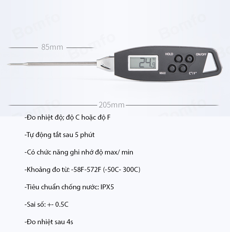 Nhiệt kế thực phẩm nhà bếp đo nhiệt độ thực phẩm