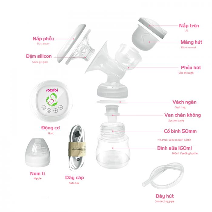 Phụ kiện máy hút sữa Rozabi Basic