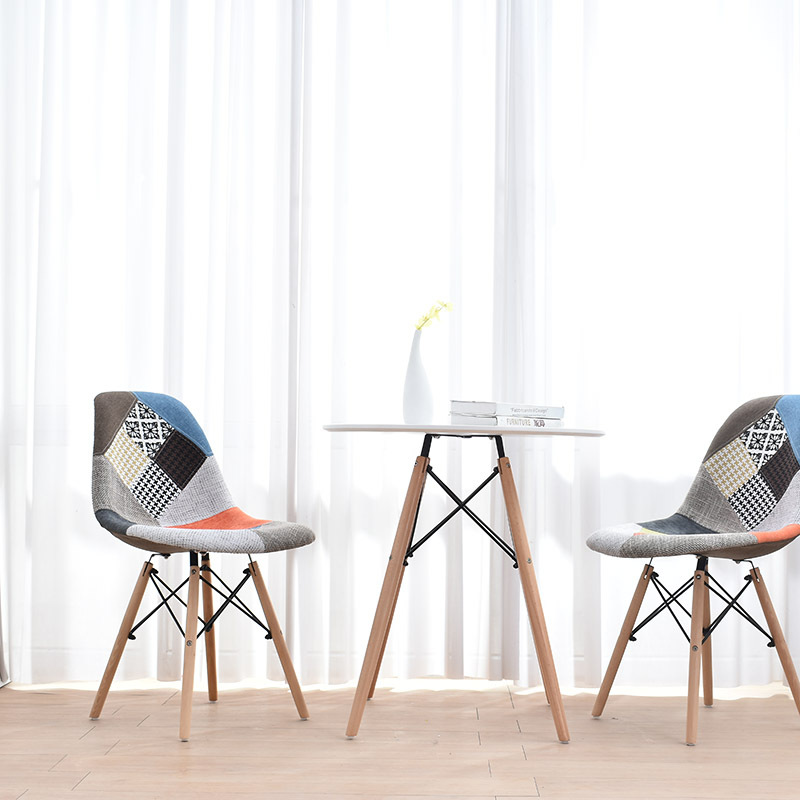 Combo 2 Ghế Eames bọc thổ cẩm - Ghế thư giãn Eames vải nỉ thổ cẩm