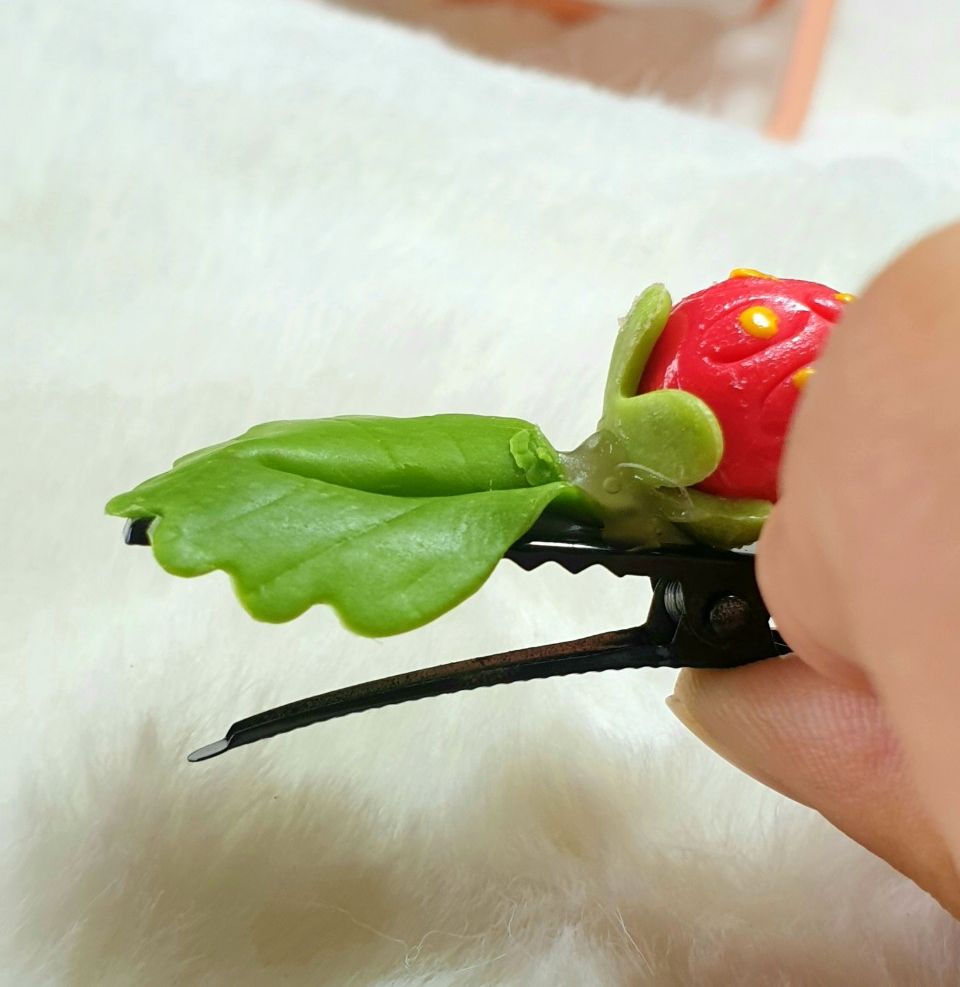Kẹp tóc hanmade từ đất set hình hoa thiên nhiên đáng yêu