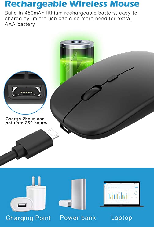 Super Slim 2.4G Wireless Silent Bluetooth Mouse 1600 DPI Optical Wireless Computer Mute Mice USB Receiver For PC Laptop Notebook(Gray)