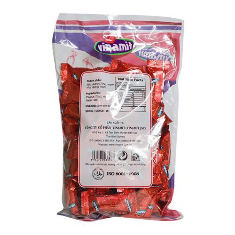 Kẹo Bơ 70% Đậu Phộng VINAMIT 500g