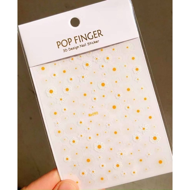 Sticker hoa dán móng tay nail hoa trắng