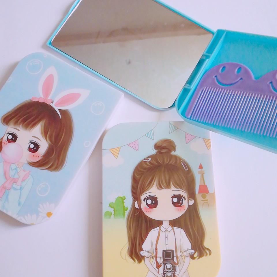 Bộ gương lược mini bỏ túi