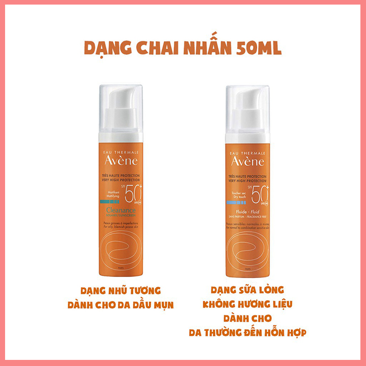 Kem Chống Nắng Avene Mattifying Cleanance SPF50+ 50ml ( mẫu mới, mẫu cũ)