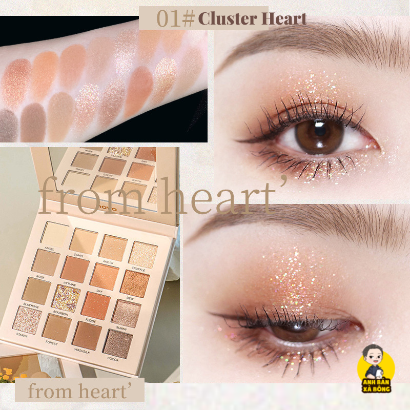Bảng phấn mắt 16 ô màu nhũ lì novo 16-color red dust scroll eyeshadow palette 5517