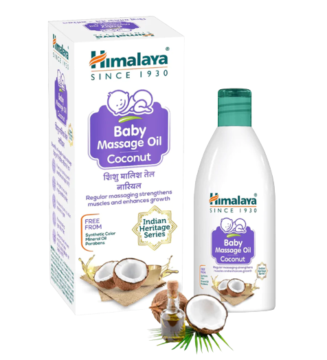 Dầu massage dưỡng ẩm, chăm sóc da cho bé Himalaya Baby Massage Oil Coconut