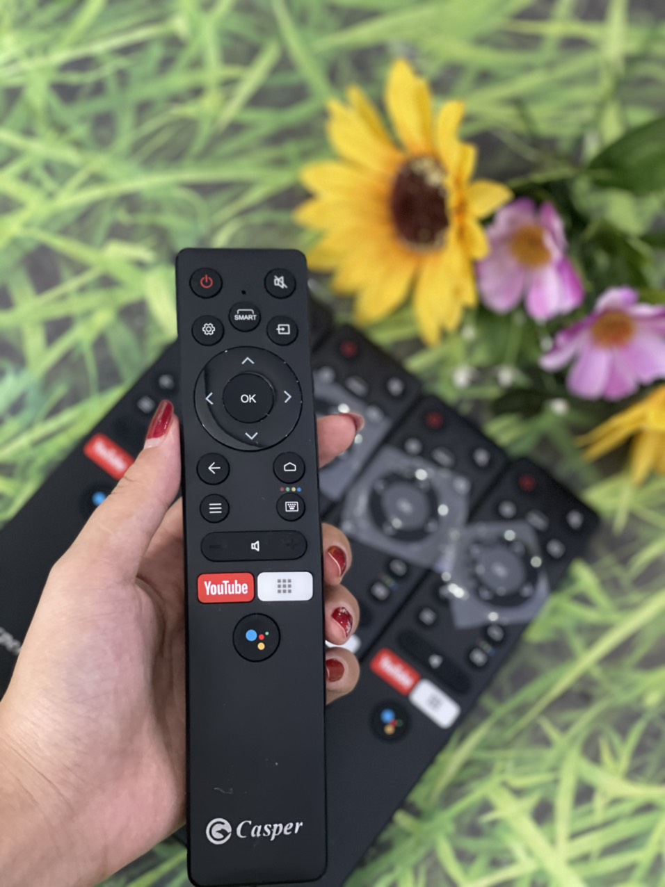 Remote tivi Casper giọng nói phím youtube ( bảo hành- tặng pin)