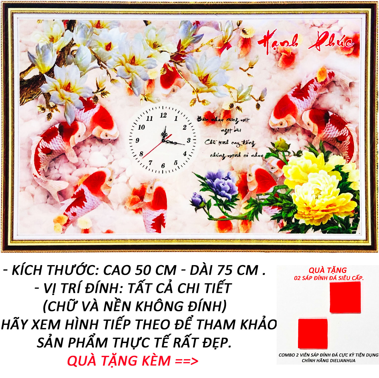 Tranh Đính Đá Đẹp - Vợ Chồng Hạnh Phúc 26 (Kèm Quà Tặng) - Tranh Minh Hiền (TỰ ĐÍNH ĐÁ)