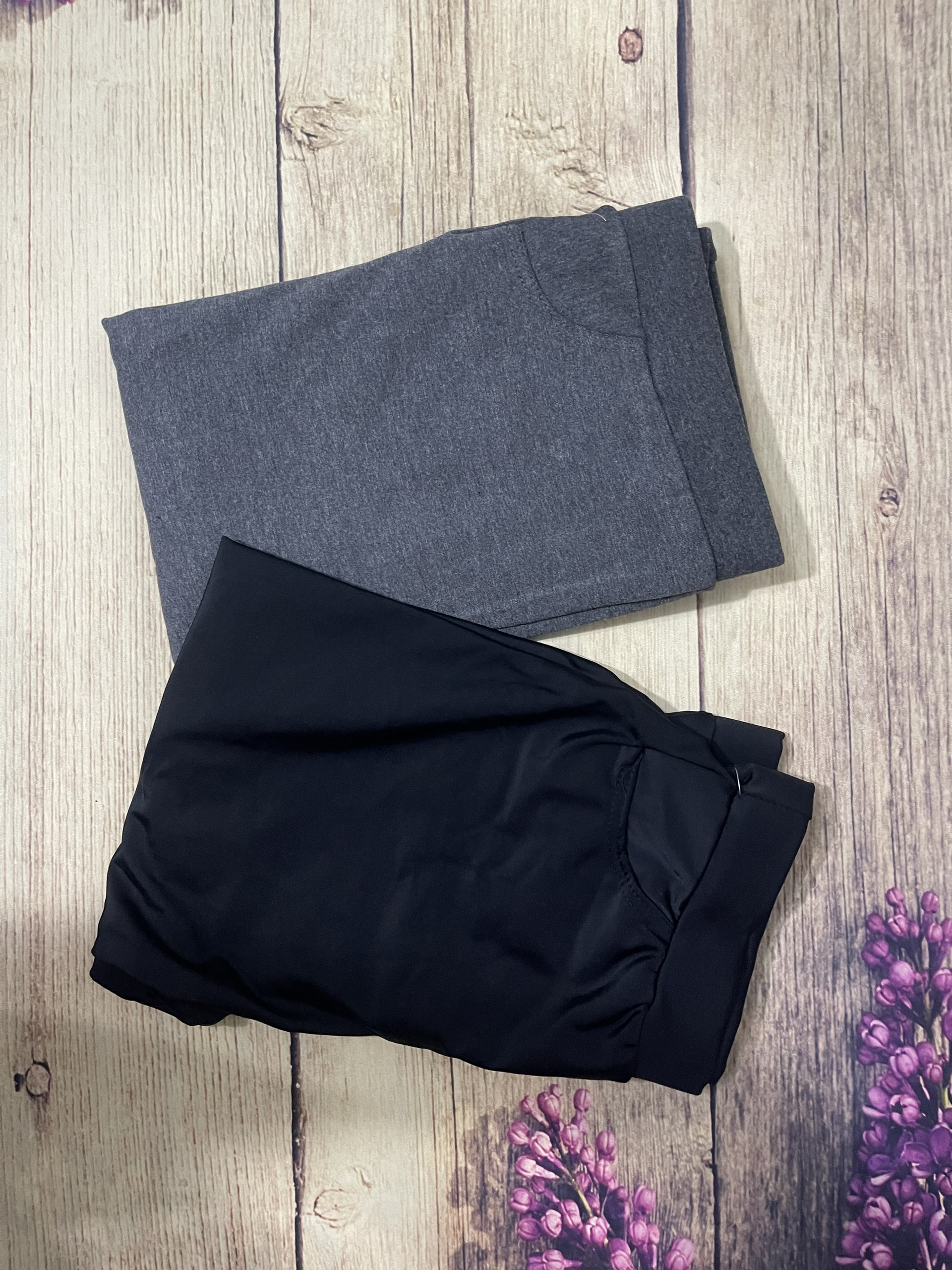 Quần legging trơn - thun nữ ôm body Đen - Xám