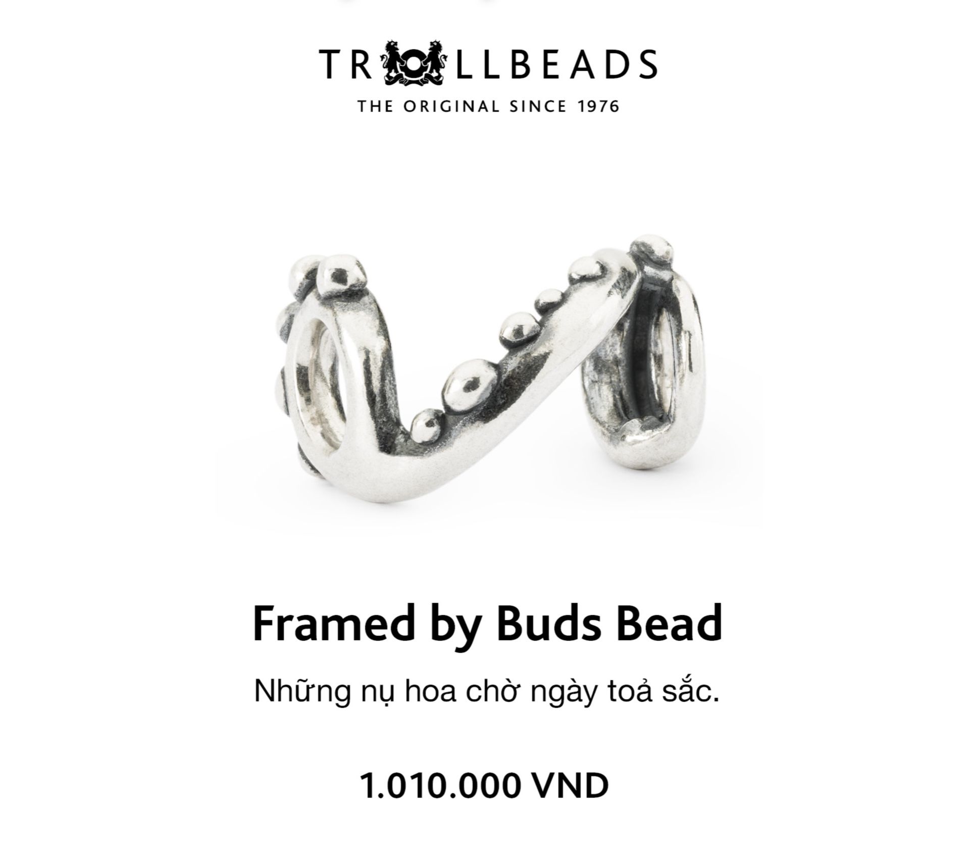 TROLLBEADS Bead bạc cao cấp Framed by Buds Bead