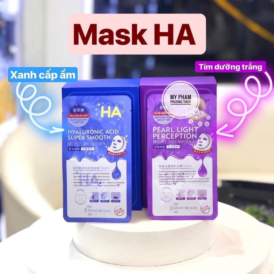 Bộ 20 Mặt Nạ HA Maycreate Xanh Tím Cấp Ẩm Trắng Mụn Da