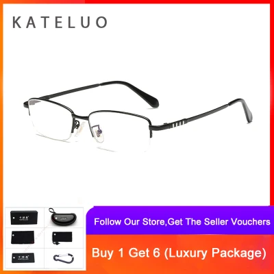 KATELUO 2020 Mens Computer Glasses Anti Blue Light Fatigue Radiation-resistant Reading Glasses Frame Optical Eyeglasses 8801