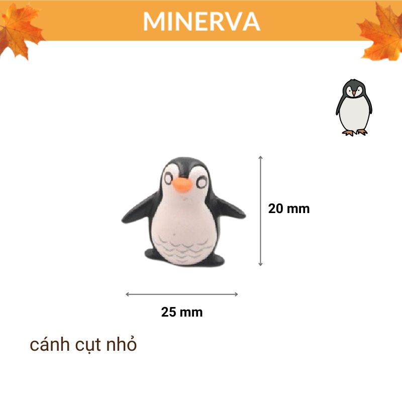 Tiểu cảnh Chim cánh cụt mini mô hình trang trí tiểu cảnh, sân vườn, chậu cây kiểng