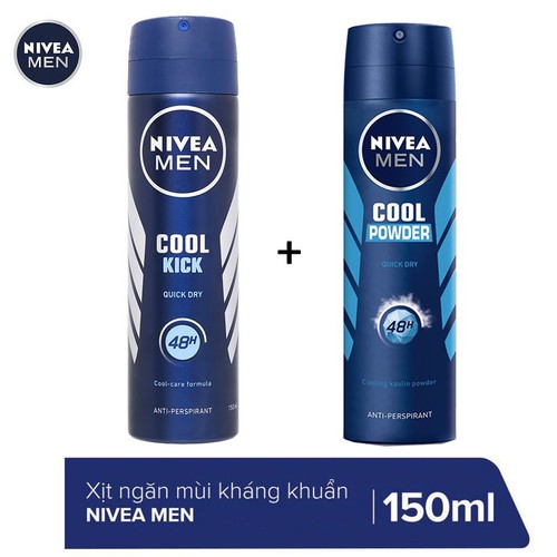 2 Xịt Ngăn Mùi Dành Cho Nam Mát Lạnh Nivea Men 150ml/chai