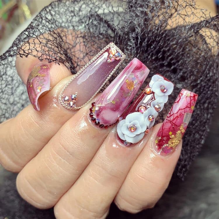Lưới ren chụp ảnh mẫu nail