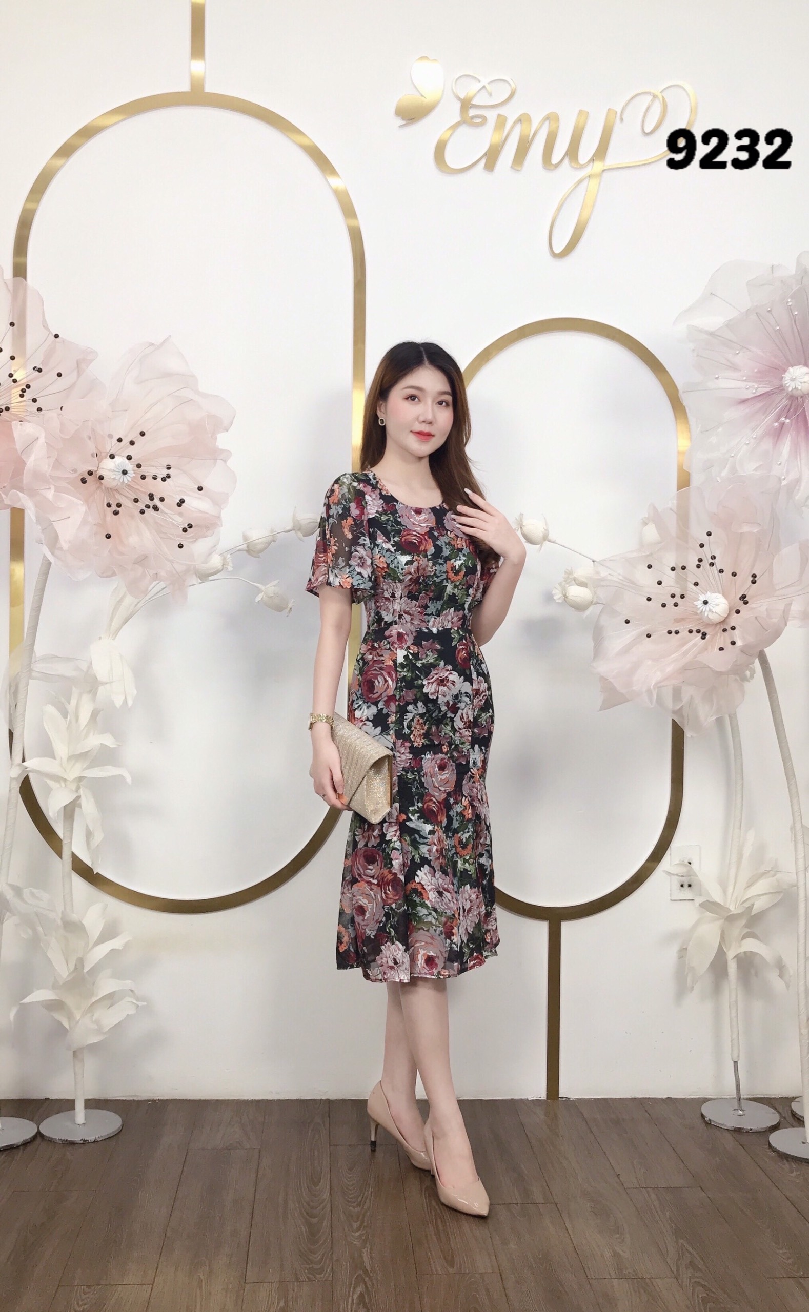 Đầm EMY EM9232 Body Hoa Đuôi Cá