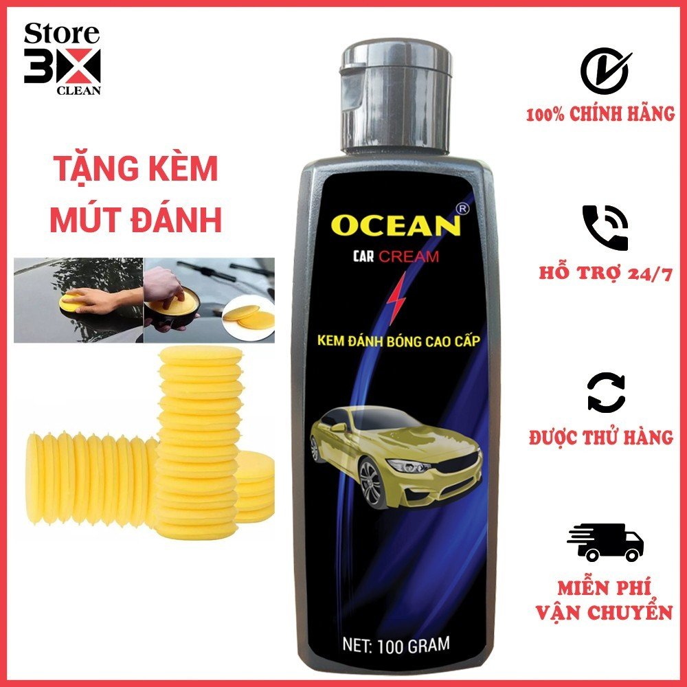 Kem đánh bóng ô tô cao cấp Ocean 100gram