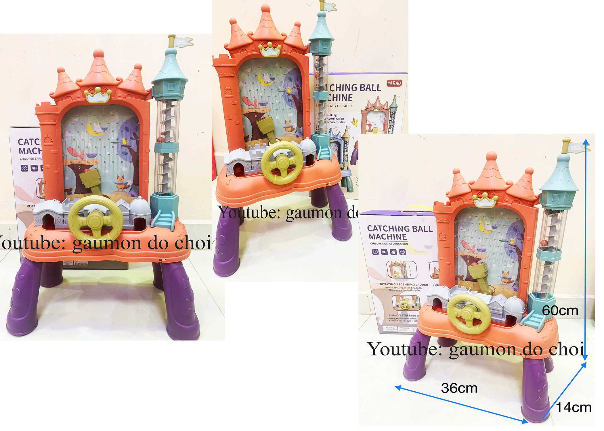 Đồ chơi hứng bi play game có bánh lái có đèn nhạc