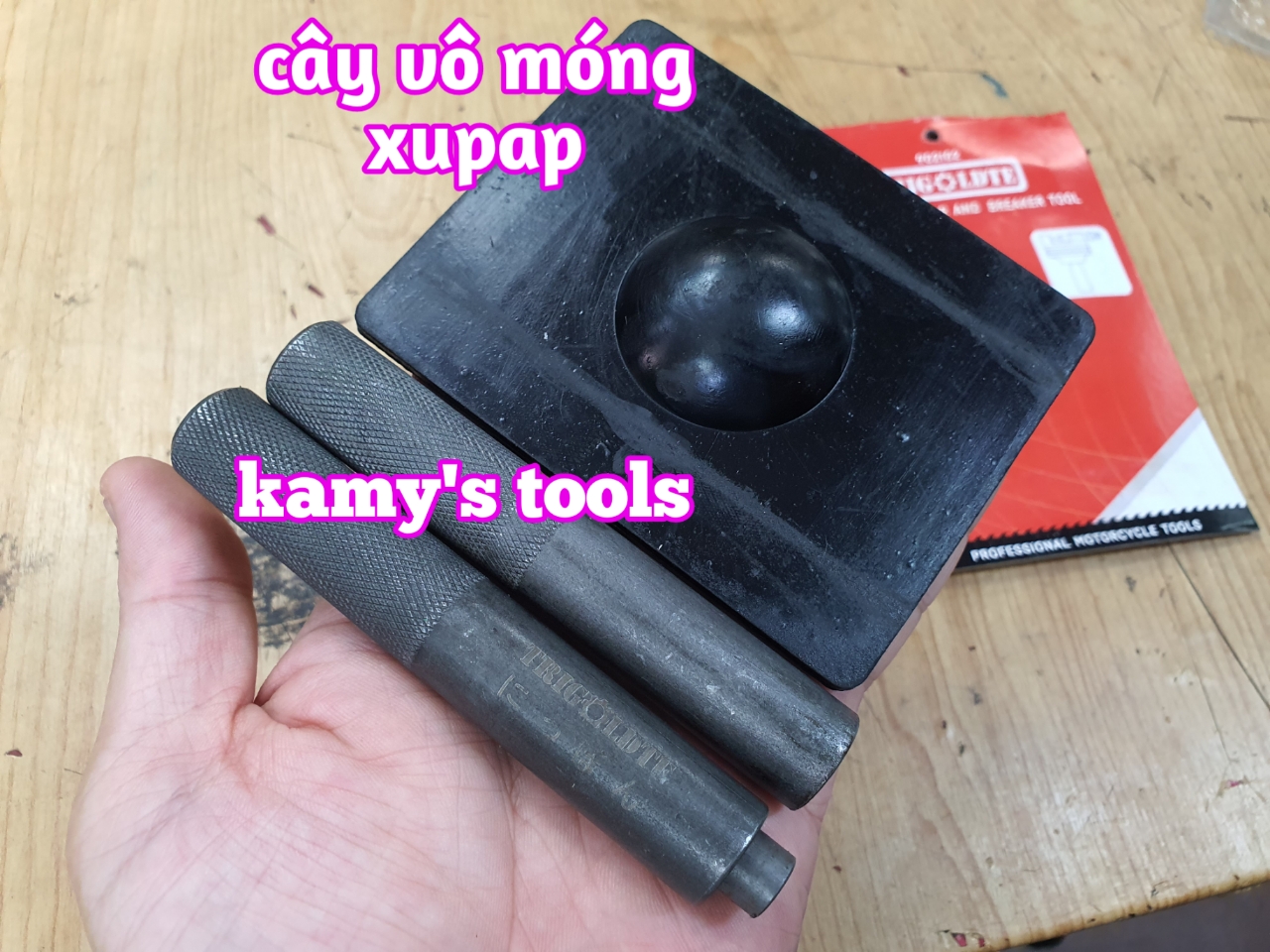 Bộ dụng cụ ra vào móng xupap cho xe máy, cây vô móng xupap xe máy 3 chi tiết
