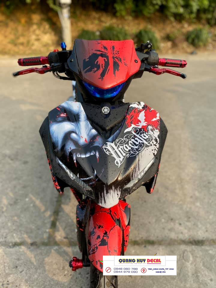 Tem trùm ex 155 đỏ đen trắng dracula, tem exciter 155, team trùm exciter 155, tem xe exciter 155, team trùm ex 155, team xe exciter 155 đỏ đen trắng dracula