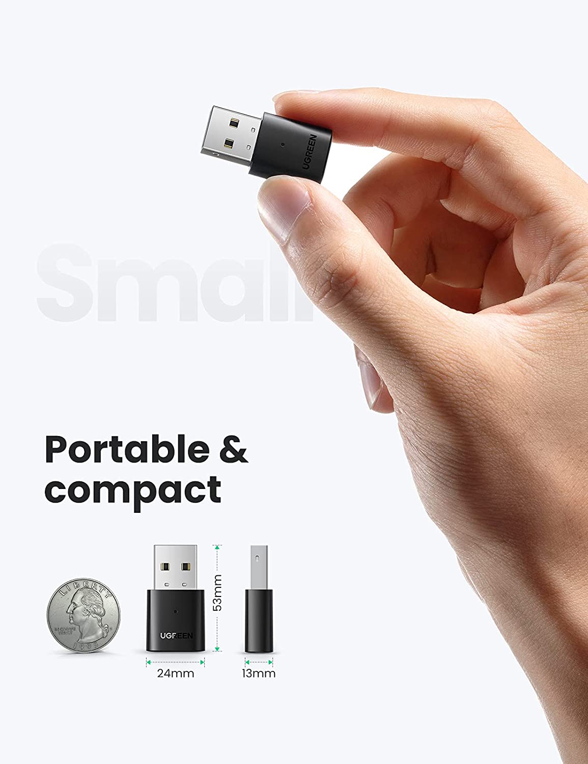 Thiết bị USB Bluetooth 5.0 UGREEN 80889 cho máy tính laptop