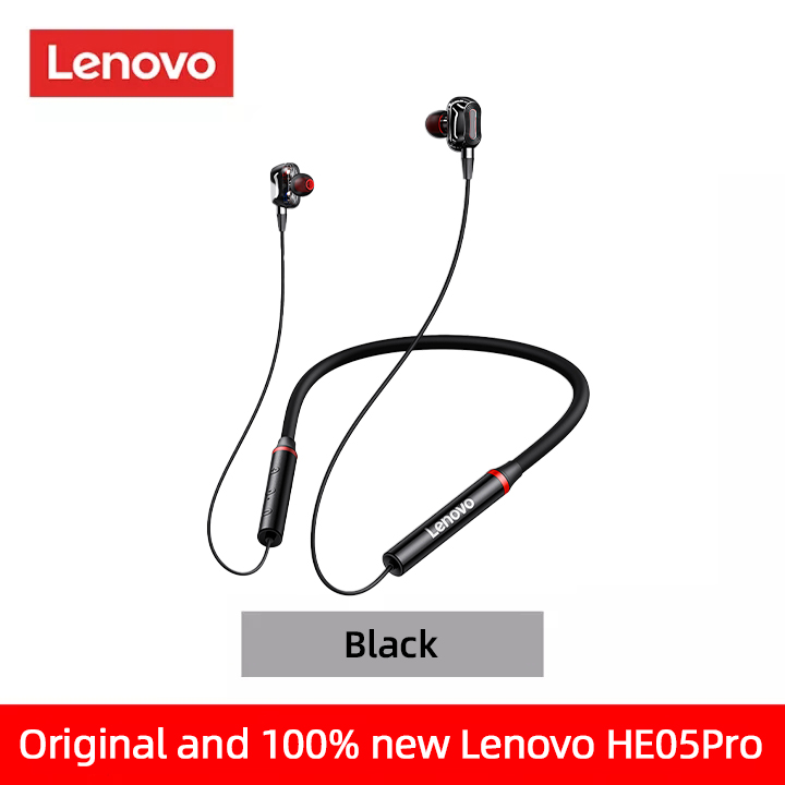 Lenovo HE05X Tai Nghe Bluetooth Chống Nước IPX5 Tai Nghe Không Dây Đeo Cổ Có Mic Cho Điện Thoại