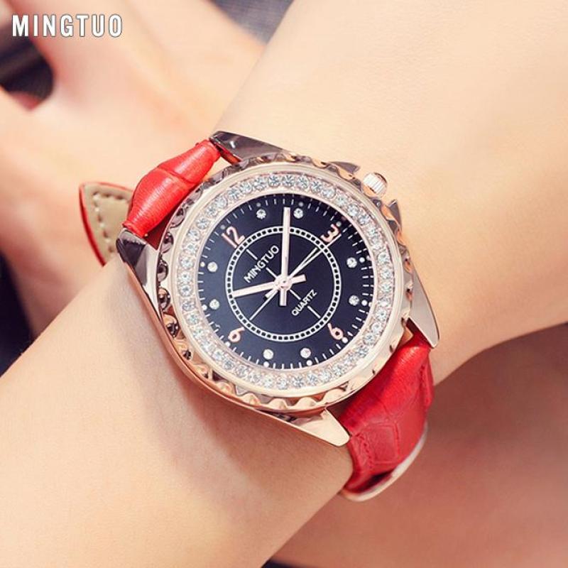 Nơi bán Đồng hồ Nữ MINGTUO Hàn Quốc - Viền Đá Sang Trọng + Tặng hộp & Pin