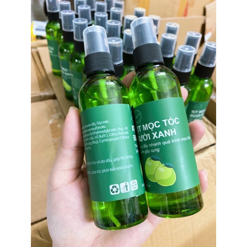 [HCM]Xịt tinh dầu Bưởi xanh 100ml giúp kích thích mọc tóc - ngăn ngừa rụng tóc nuôi tóc dài mượt