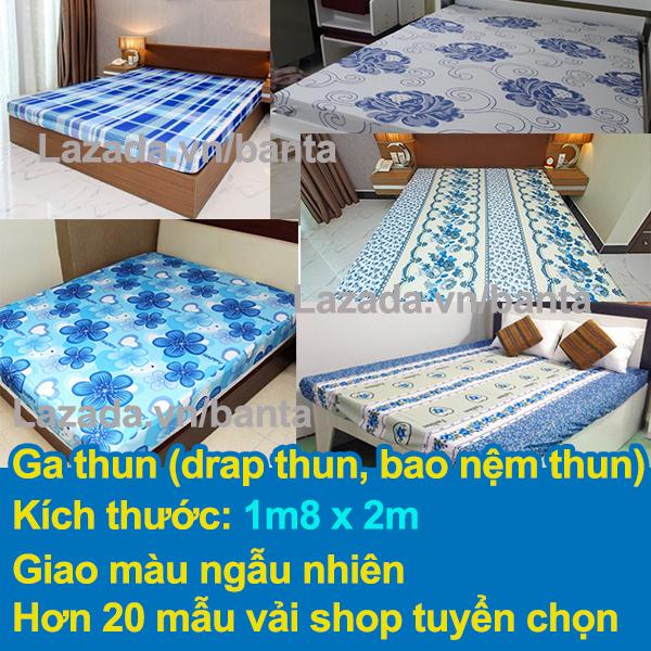 Ga vải thun (drap thun, ra thun, bao nệm thun) SQA1 1m8 x 2m (Giao màu ngẫu nhiên)