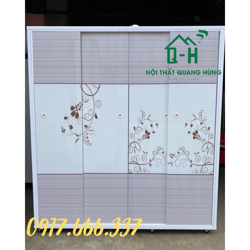 Tủ nhựa đài loan 4 cánh cửa lùa in 3d mới
