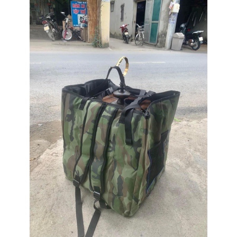 Balo đeo lồng chim, balo hộp kín, cửa lưới đựng lồng chim chào mào tiện lợi di chuyển có dây đeo, khóa chắc chắn. PK VAC