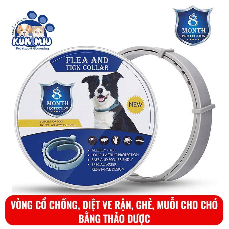 Vòng cổ chống và diệt Ve Rận, Ghẻ, muỗi cho chó bằng thảo dược không độc hại Kún Miu