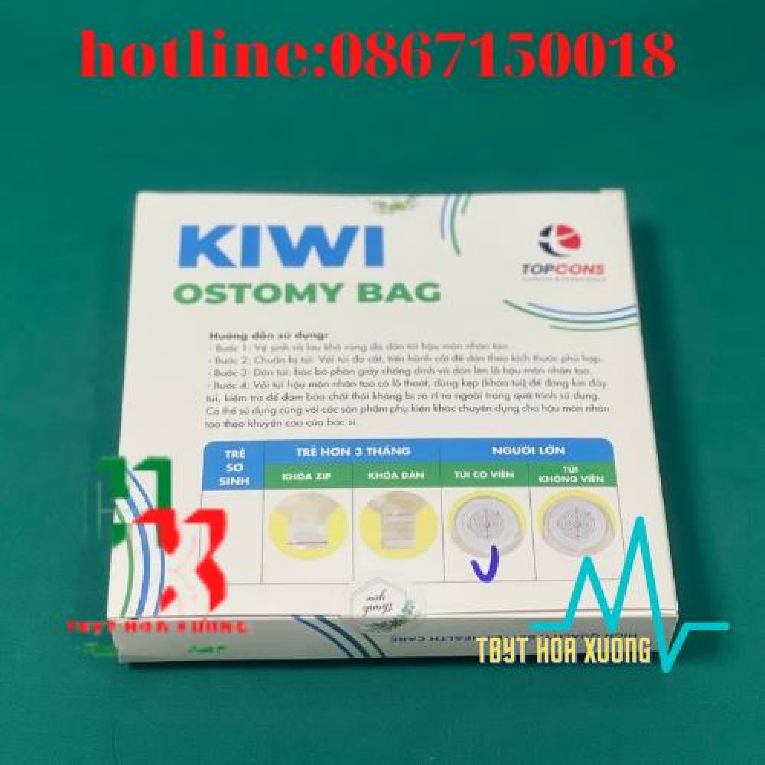 (siêu rẻ)Combo 10 túi hậu môn nhân tạo Kiwi
