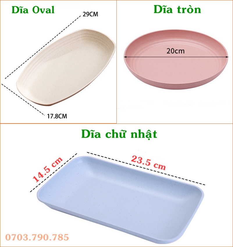 Dĩa nhựa lúa mạch_Size Lớn