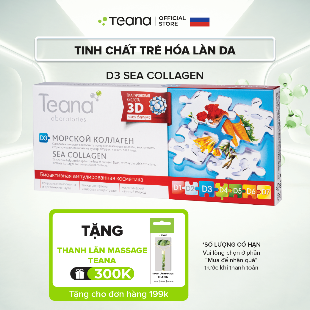 Serum Teana D3 Sea Collagen giúp tăng độ săn chắc, đàn hồi, trẻ hóa làn da