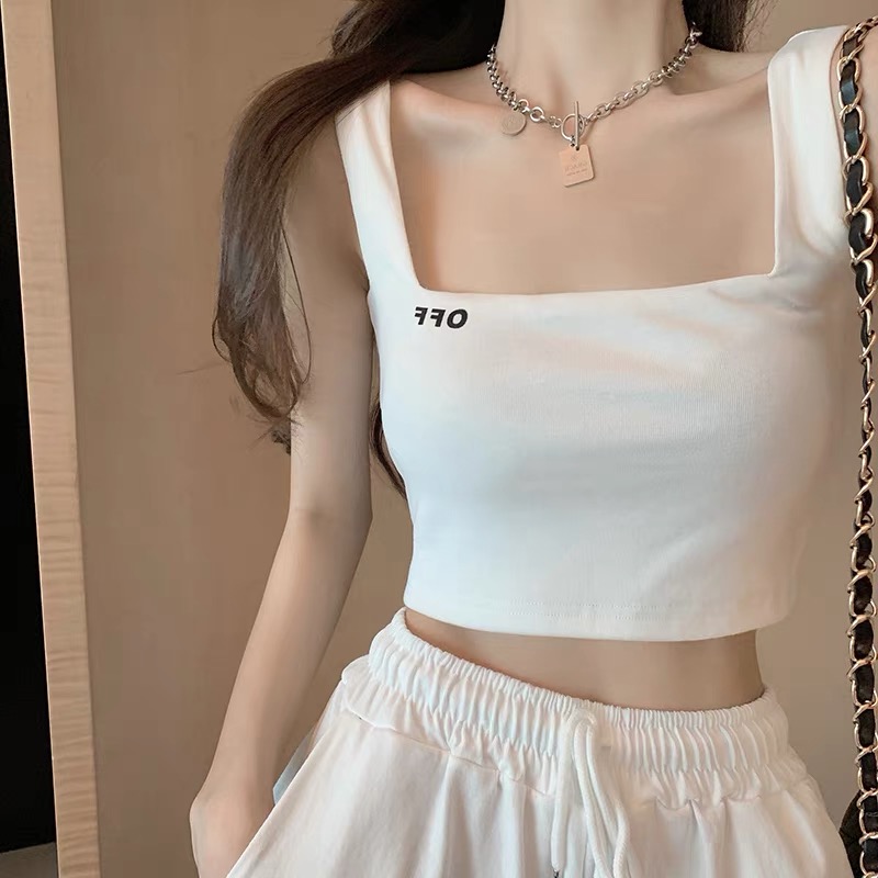 Áo croptop 2 dây bản to OFF